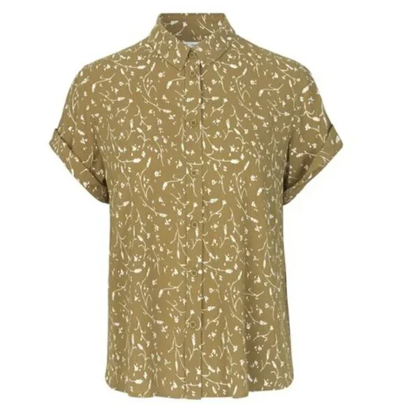 Samsoe Samsoe Camisa Majan Blouse Top NWT in Feuilles Khaki - Picture 2 of 11